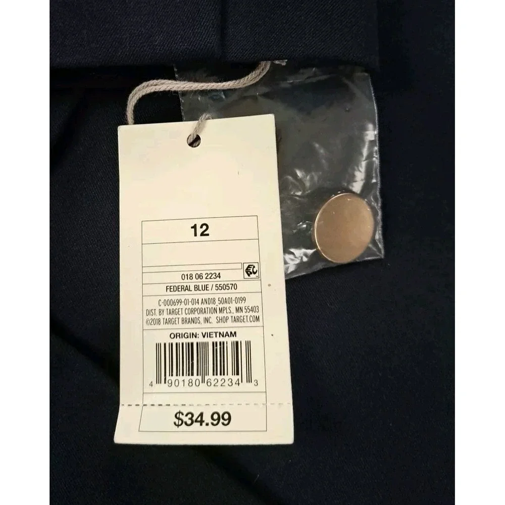 A New Day Double Breasted Blazer Size 12 Federal Blue Goldtone Buttons Lined NWT - Picture 5 of 11